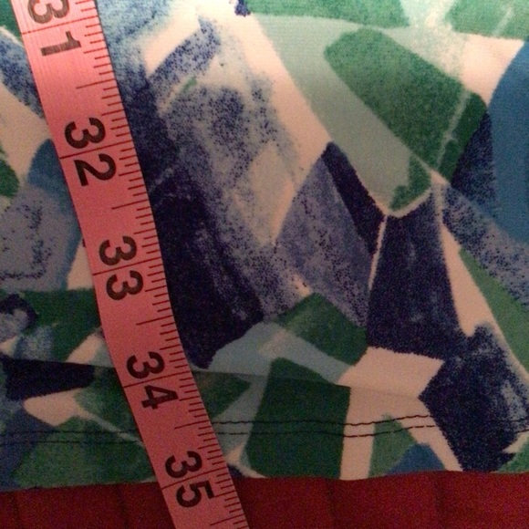Womens Lauren Ralph Lauren Blue and Green Trapeze Sleeveless Dress - Picture 9 of 9